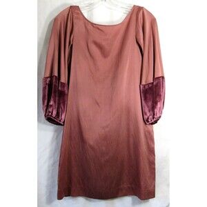 Elizabeth & James Pink Velvet Arms Back Zip Silk Blend Dress Size 2 EUC